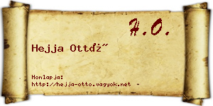 Hejja Ottó névjegykártya